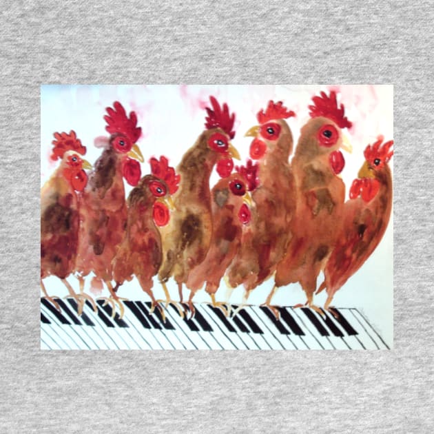 The Piano Playing Hens by Casimirasquirkyart